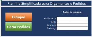 Planilha Super Simples  De Orçamento E Pedidos