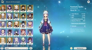 Conta genshin, 13, 5 estrelas com 9 armas, 5 estrelas - Genshin Impact