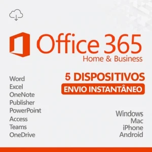 Office 365 5 Usuários 5TB de Memória na Nuvem - Softwares e Licenças