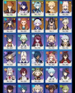Eula + Raiden + Childe + Kokomi + Cyno + Mona c3 + Qiqi AR55 - Genshin Impact
