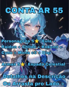 Eula + Raiden + Childe + Kokomi + Cyno + Mona c3 + Qiqi AR55 - Genshin Impact