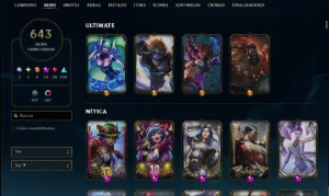 Conta challenger - 640 skins - League of Legends LOL