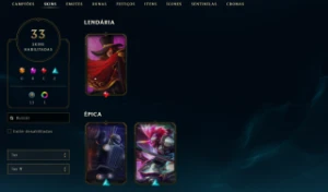 Conta League of Legends Full Acesso - 34 Champs e 33 Skins LOL