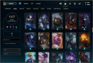 Conta unranked MAIN SUP com 107 skins e 103 champs - League of Legends LOL