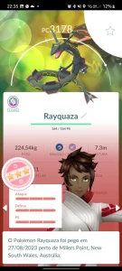 Pokemon go conta level 39 com rayquaza shiny 100% mega