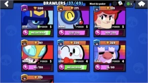 5 brawler  full e outros n e full tem 17 k de troféus - Brawl Stars