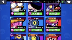 5 brawler  full e outros n e full tem 17 k de troféus - Brawl Stars