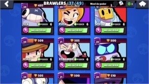 5 brawler  full e outros n e full tem 17 k de troféus - Brawl Stars
