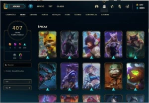 Conta League of Legends + de 400 Skins LOL