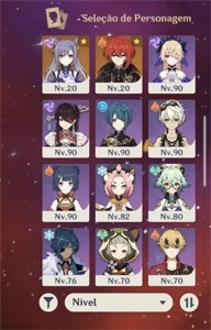 13 armas 5* + 12 personagens 5* + 5 constelações - Genshin Impact
