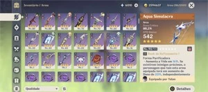 13 armas 5* + 12 personagens 5* + 5 constelações - Genshin Impact