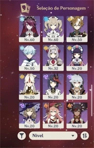 13 armas 5* + 12 personagens 5* + 5 constelações - Genshin Impact