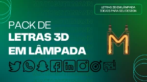 Pack de letras 3D em lâmpada