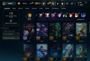 Diamante 4 com 32 Champs e 2 Skins - League of Legends LOL