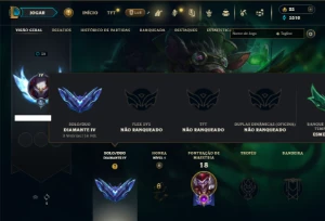 Diamante 4 com 32 Champs e 2 Skins - League of Legends LOL