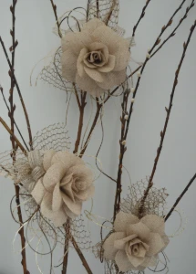 Flor de Juta 14 cm - Sem Galhos - Artesanato e Personalizados