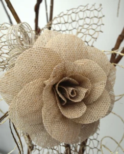 Flor de Juta 14 cm - Sem Galhos - Artesanato e Personalizados