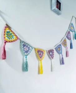 Kit Decoração Varal de Bandeirinhas + Varal de Tassels - Artesanato e Personalizados