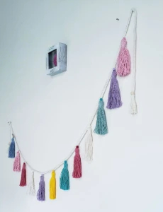 Kit Decoração Varal de Bandeirinhas + Varal de Tassels - Artesanato e Personalizados