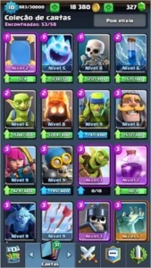 CONTA NÍVEL 10 (COM 2 LENDÁRIAS), 18K+ OURO, ARENA 9 - Clash Royale