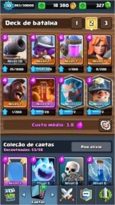 CONTA NÍVEL 10 (COM 2 LENDÁRIAS), 18K+ OURO, ARENA 9 - Clash Royale