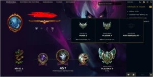 Conta LOL - Platina 5 (pós md10) - League of Legends