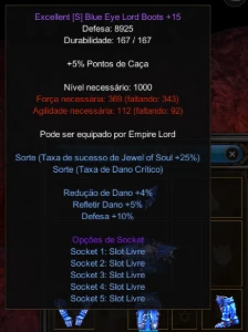 Megamu - Blue Eye Set + Bota Skt +15 Fo - Dark Lord (Dl) - MU Online