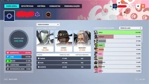 Conta Overwatch 84 skin lendaria, 5 armas douradas - Blizzard