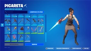 Troco conta 93 skins/por uma que tem heroina e mais algumas - Fortnite