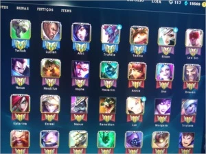 Conta lol platina 4 /136 skins Full champ - League of Legends