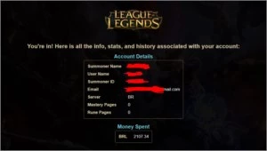 Conta League of legends | Criada na season 2 LOL