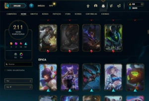 Ouro 4 com TODOS os champs e 211 Skins + 888k de Zed - League of Legends LOL