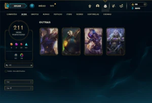 Ouro 4 com TODOS os champs e 211 Skins + 888k de Zed - League of Legends LOL