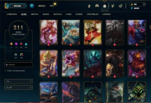 Ouro 4 com TODOS os champs e 211 Skins + 888k de Zed - League of Legends LOL