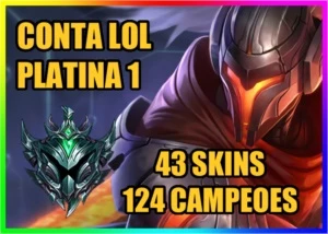 CONTA LOL 🌟 PLATINA 1 🌟 43 SKINS 🌟 124 CAMPEOES - League of Legends