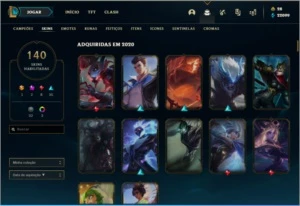 CONTA DE LOL NIVEL 191, 140 SKINS, TODOS OS CAMPEÕES. - League of Legends