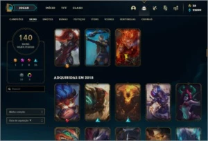 CONTA DE LOL NIVEL 191, 140 SKINS, TODOS OS CAMPEÕES. - League of Legends