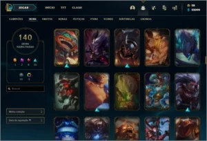 CONTA DE LOL NIVEL 191, 140 SKINS, TODOS OS CAMPEÕES. - League of Legends
