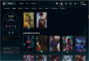 CONTA DE LOL NIVEL 191, 140 SKINS, TODOS OS CAMPEÕES. - League of Legends
