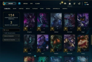 Conta Unranked com 55 Champs e 12 Skins + 2 Fragmentos - League of Legends LOL