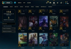 Conta Unranked com 55 Champs e 12 Skins + 2 Fragmentos - League of Legends LOL