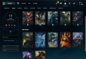 Conta Unranked com 55 Champs e 12 Skins + 2 Fragmentos - League of Legends LOL
