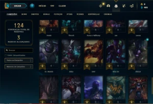 Conta Unranked com 55 Champs e 12 Skins + 2 Fragmentos - League of Legends LOL