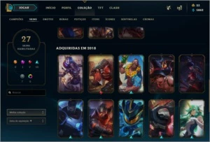 CONTA LOL OURO 2 MMR ALTO 27 SKINS - League of Legends