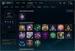 CONTA LOL OURO 2 MMR ALTO 27 SKINS - League of Legends
