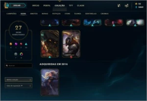 CONTA LOL OURO 2 MMR ALTO 27 SKINS - League of Legends