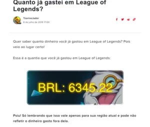 vendo conta - League of Legends LOL