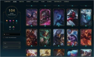 Conta Plat 4 da Season 2 / 104 skins / faltando 7 champs - League of Legends LOL