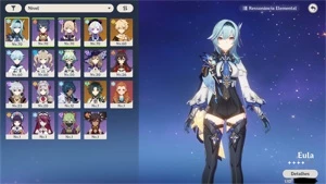 Eula + Xiao+Espinha Celestial AR 41 - Genshin Impact
