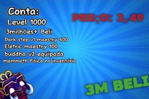 Conta Blox Fruits Lvl 1000+Mammoth Física+Buddha V2 Equipada - Roblox